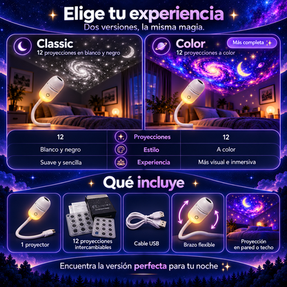 Luz Nocturna Proyectora de Estrellas y Galaxias